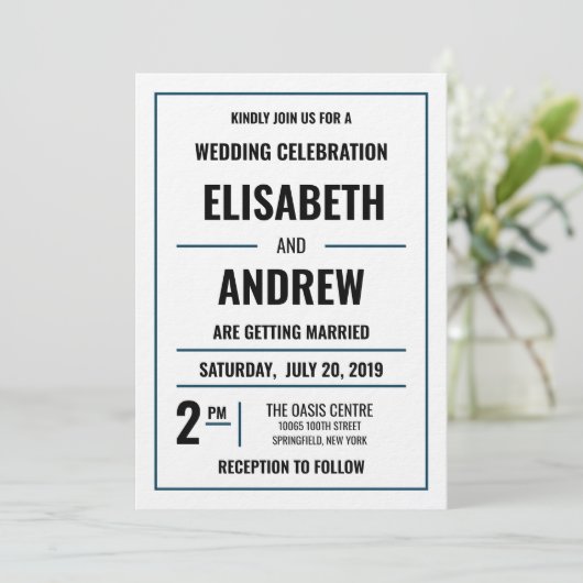 Faire-part de mariage moderne simple (Debout devant)