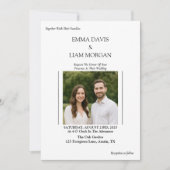 Faire-part de mariage moderne simple avec photo en (Devant)