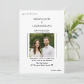 Faire-part de mariage moderne simple avec photo en (Debout devant)