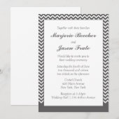 Faire-part de mariage moderne simple Chevron - gri (Devant / Derrière)