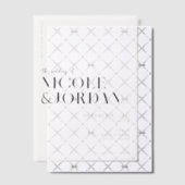 Faire-part de mariage moderne simple chic en vellu (Décalage (Invitation))