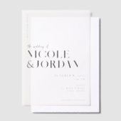 Faire-part de mariage moderne simple chic en vellu (Compenser)