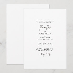 Faire-part de mariage moderne simple de parents ma