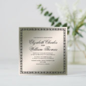 Faire-part de mariage moderne simple noir et argen (Debout devant)