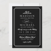 Faire-Part de Mariage Moderne Simple Noir et Blanc (Devant)