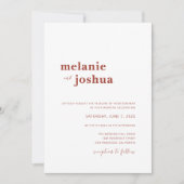 Faire-part de mariage moderne simple | Terracotta (Devant)