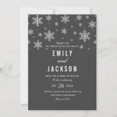 Faire-part de mariage moderne Snowflake Grey (Devant)