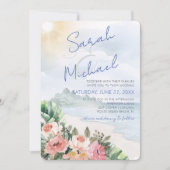 Faire-part de mariage moderne sur la plage (Devant)