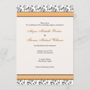 Faire-part de mariage moderne Swirl (Orange)