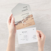 Faire-part de mariage moderne tout en un avec phot (Déchirure)