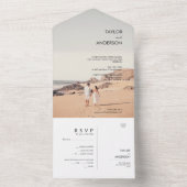 Faire-part de mariage moderne tout en un avec phot (À l'intérieur)