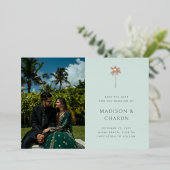 Faire-Part de Mariage Moderne Tropical Palmier Men (Debout devant)