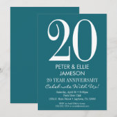 Faire-part de mariage moderne turquoise sarcelle (Devant / Derrière)