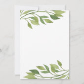 faire-part de mariage moderne vert feuillage (Dos)