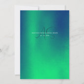 Faire-part de mariage moderne vert sarcelle minima (Dos)