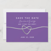 Faire-part de mariage moderne violet (Devant)