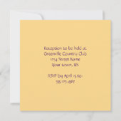 Faire-part de mariage moderne violet or (Dos)