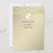 Faire-part de mariage moderne "We Do" Gold Damask (Dos)