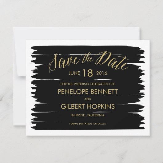 Faire-part de mariage modernes de pointes de bross (Devant)