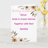 Faire-part de mariage modifiable 7x5 – Floral Élég (Fleur jaune)