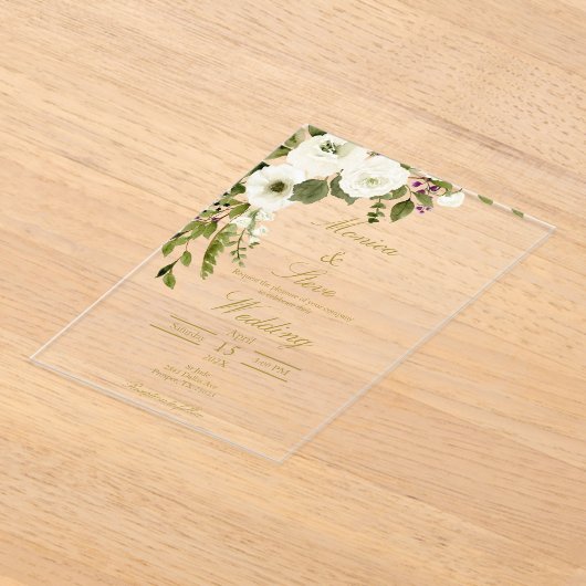 Faire-part de mariage modifiable acrylique (Poser)