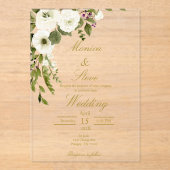 Faire-part de mariage modifiable acrylique (Recto)