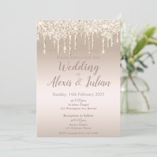 Faire-part de mariage modifiable en Champagne (Debout devant)