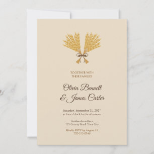 Faire-part de mariage moisson Gerbes de blé rustiq
