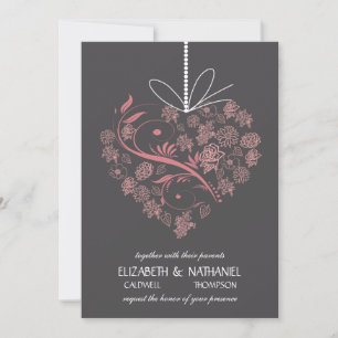 Faire-part de mariage Mon cœur lié à toi - charbon