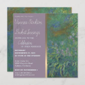 Faire-part de mariage Monet de feuillage peint vin (Devant / Derrière)