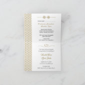 Faire-part de mariage mongole : Crème et or (Intérieur)
