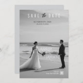 Faire-part de mariage monochrome (Devant / Derrière)