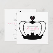 Faire-part de mariage monochrome avec monogramme (Devant / Derrière)
