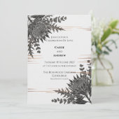 Faire-part de mariage Monochrome Protea Thistle (Debout devant)