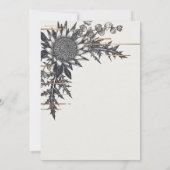 Faire-part de mariage Monochrome Protea Thistle (Dos)
