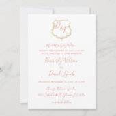 Faire-part de mariage Monogram Crest Gold blush (Devant)