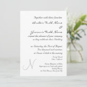 FAIRE-PART DE MARIAGE MONOGRAM D'ARGENT (Debout devant)