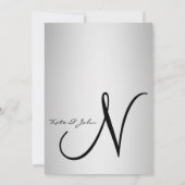 FAIRE-PART DE MARIAGE MONOGRAM D'ARGENT (Dos)