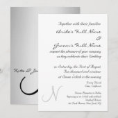 FAIRE-PART DE MARIAGE MONOGRAM D'ARGENT (Devant / Derrière)