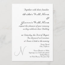 FAIRE-PART DE MARIAGE MONOGRAM D'ARGENT