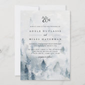 Faire-part de mariage Monogram Reverie d'hiver (Devant)