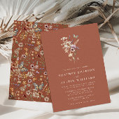 Faire-part de mariage Monogram Terracotta