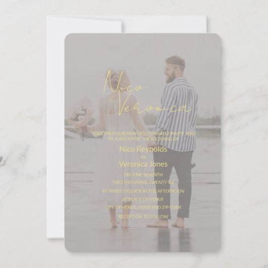 Faire-part de mariage monogramme (Dos)