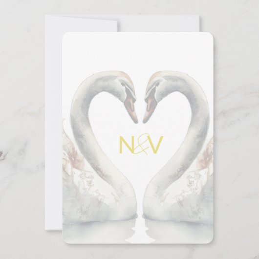 Faire-part de mariage monogramme (Devant)