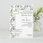 Faire-part de mariage monogramme (Debout devant)