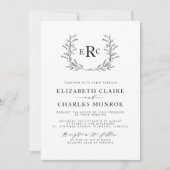 Faire-part de mariage monogramme (Devant)