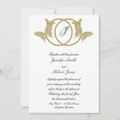 Faire-part de mariage Monogramme à double anneau (Devant)