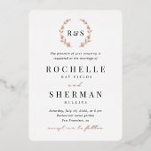 Faire-part de mariage Monogramme à feuille simple  (Recto)