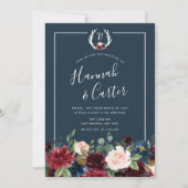 Faire-part de mariage Monogramme Antler Radiant Bl (Devant)