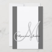 Faire-part de mariage Monogramme Argent métallique (Devant)